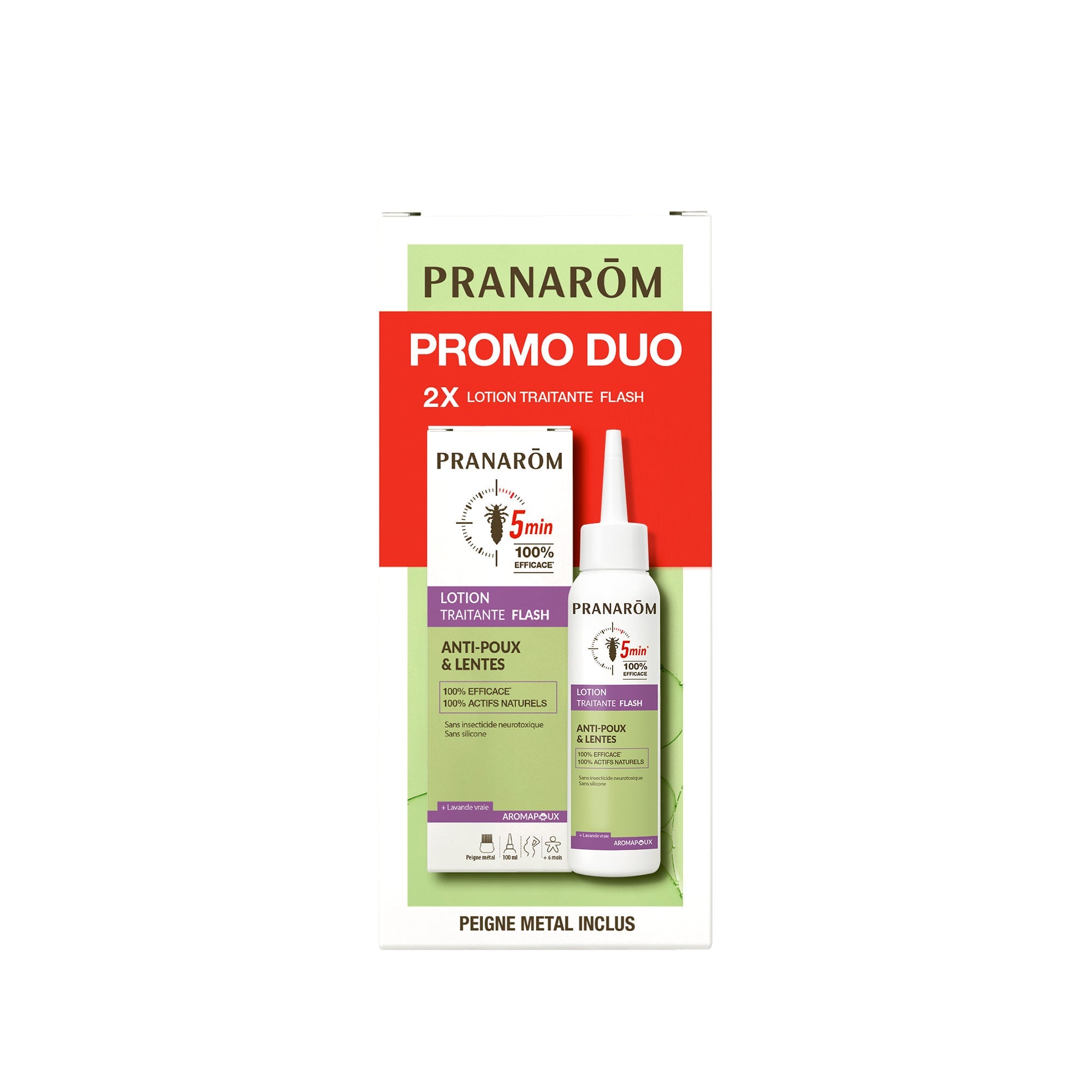Duo pack lotion traitante FLASH anti-poux et lentes