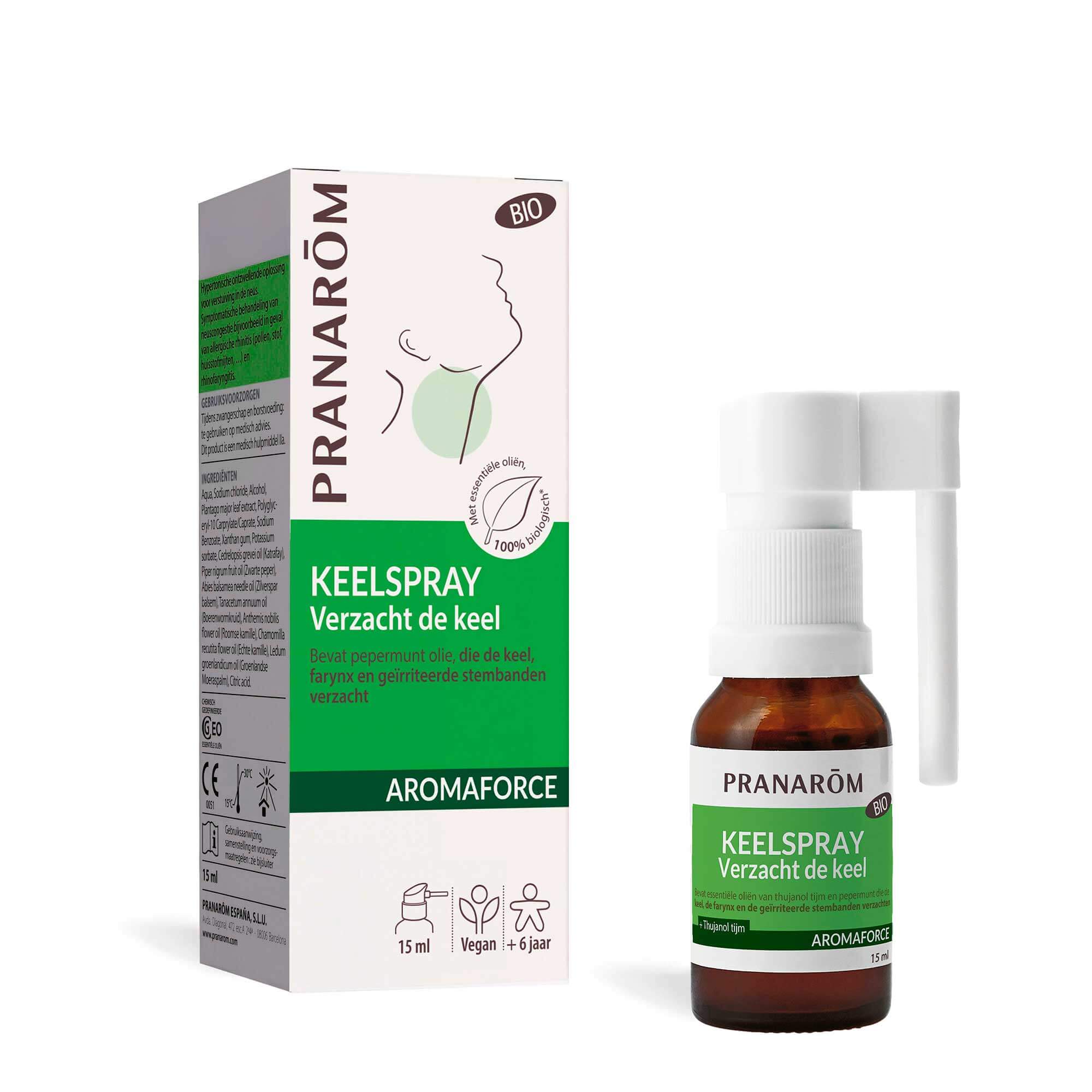 Verzachtende keelspray met etherische oliën - Bio