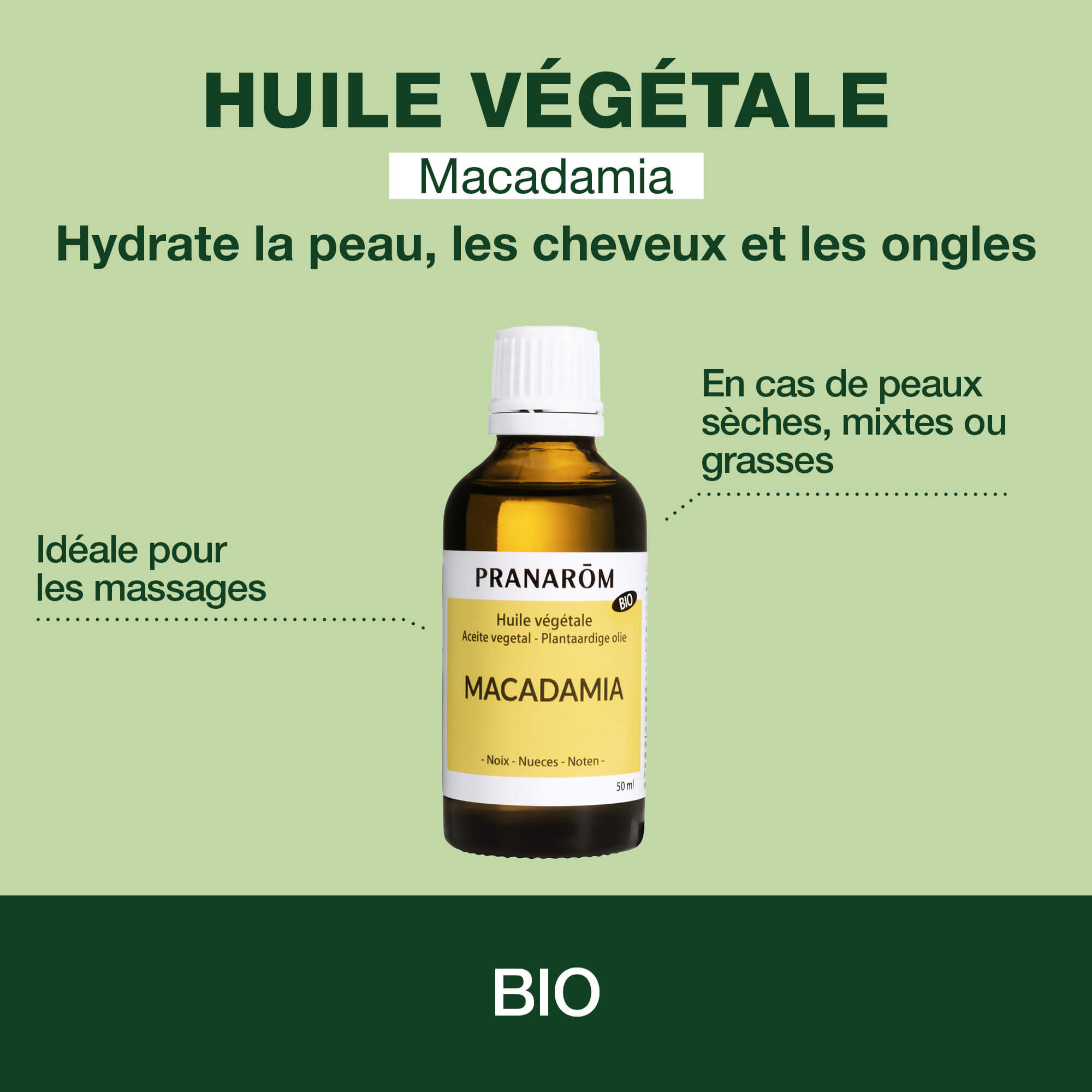 Huile Végétale de Macadamia - Bio